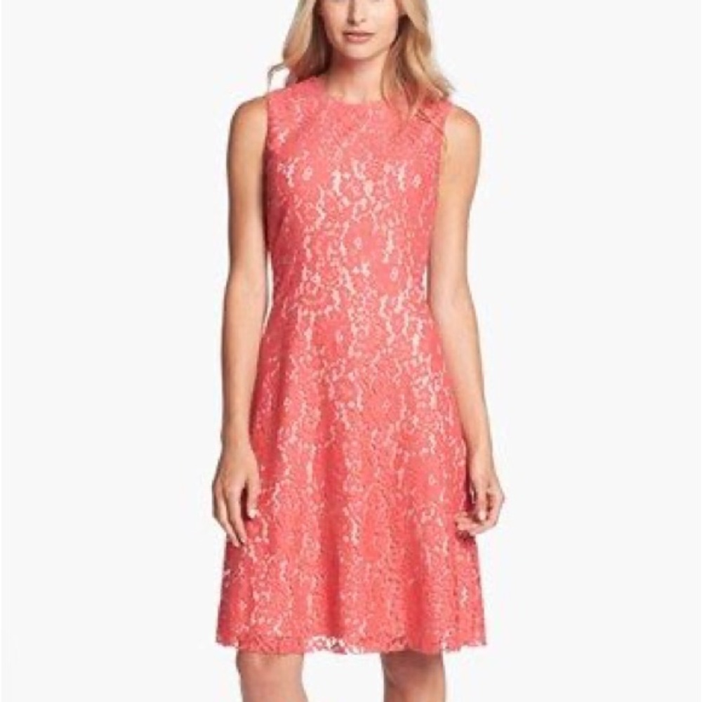 Eliza J | Elegant coral lace dress | Size 14